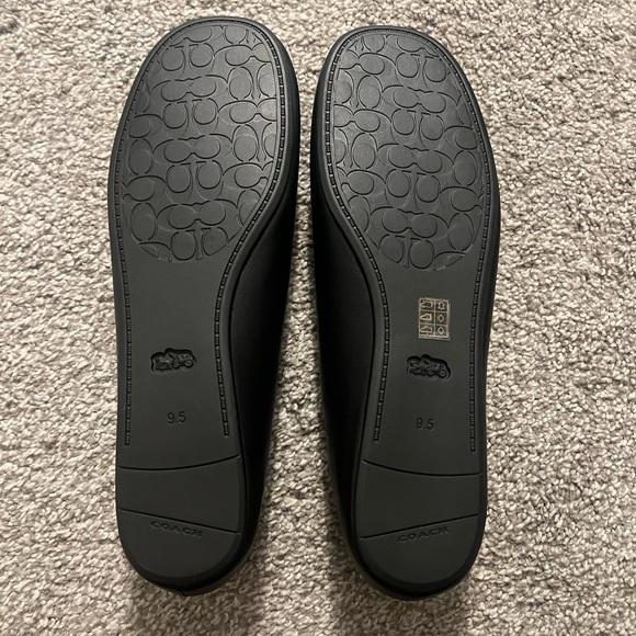 NWT Coach Black Leather Houston Women’s Ballet Flats Size 9.5 - Picture 2 of 5